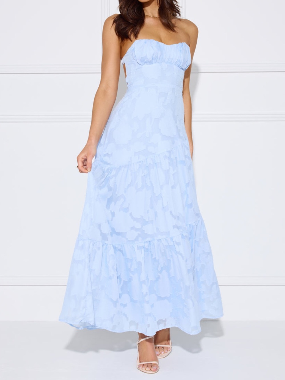 Hello Molly My Best Strapless Maxi Dress Blue